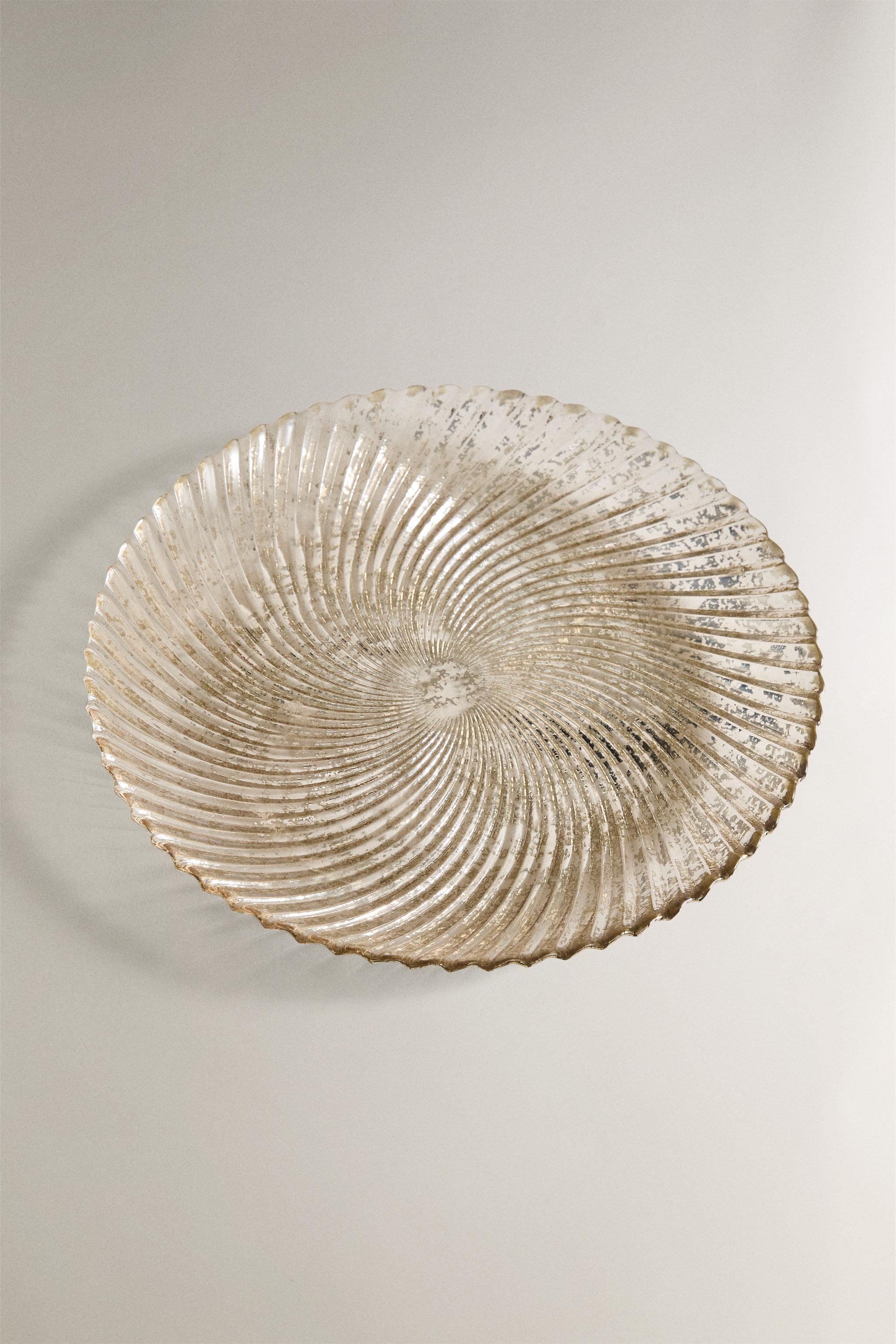 CHRISTMAS SHINY GLASS DESSERT PLATE